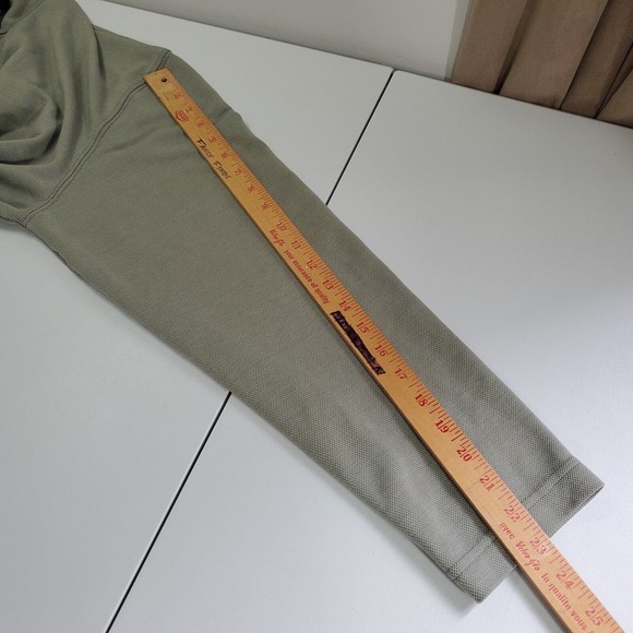 LL Bean Men 1/4 Zip Pullover Size XXL Green Long Sleeve Hiking Outdoors USA Made - Picture 10 of 11